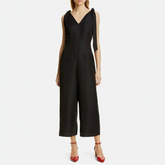 kate spade Pants - Kate Spade Linen Tie Jumpsuit In Black
